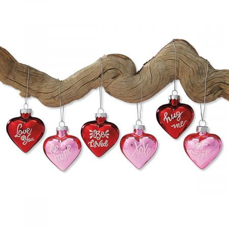 Valentine Heart Ornament Set 12 Glitter 2" Red Heart Decor Love Valentine Valentine Heart Ornament Set 12 Glitter 2" Red Heart Decor Love Valentine